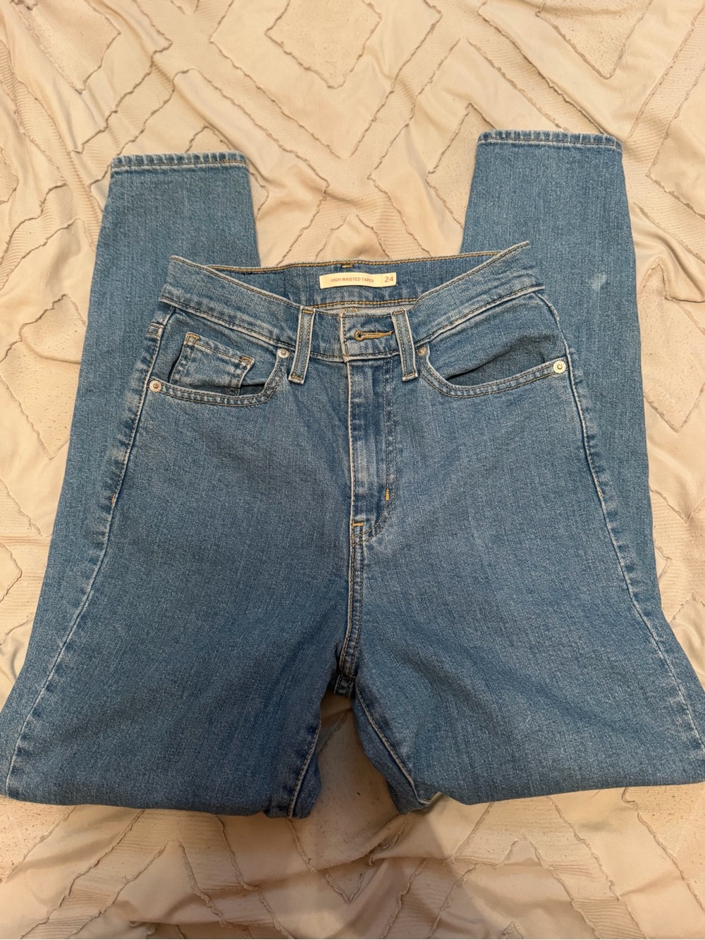 Levi's High-Rise Straight Leg Blue Denim Jeans